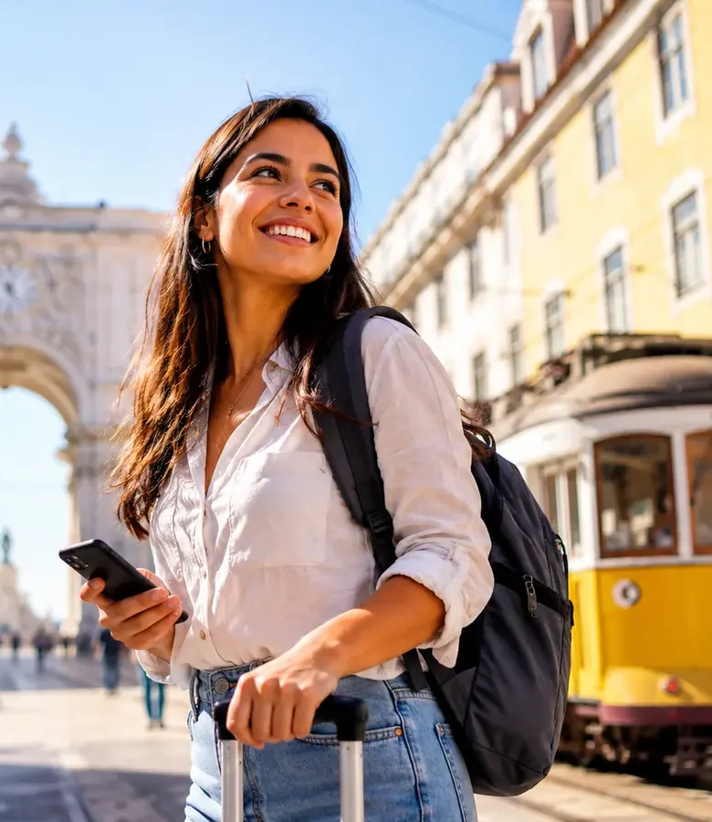 Brasileira usando inglês durante uma viagem pela Europa